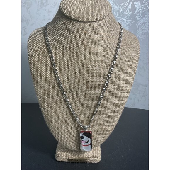 Long Monet Silver Chain Necklace With Dog Pendant - Picture 5 of 5